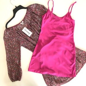 NWT Olsenboye Peasant Style Dress with Pink Dress & Belt